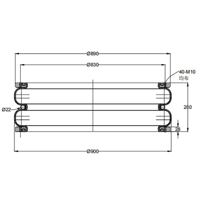 Ressorts pneumatiques industriels de Firestone W01-M58-6970 40-M10 montant des fils pour l'équipement de oscillation